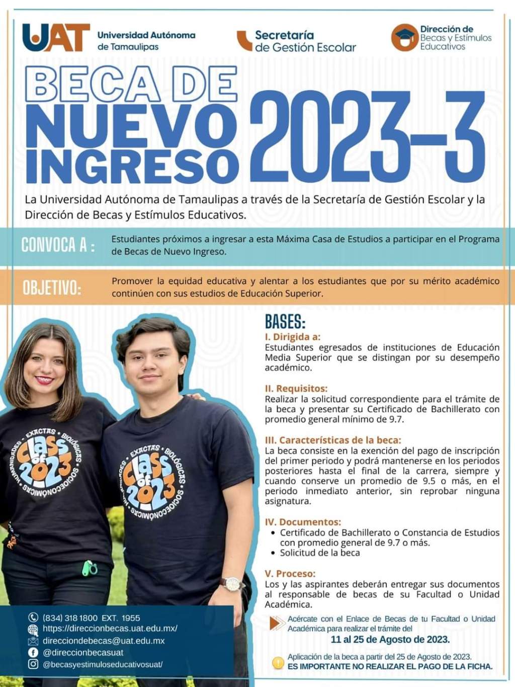 UAT abre su convocatoria para Registro de&nbsp;Becas.