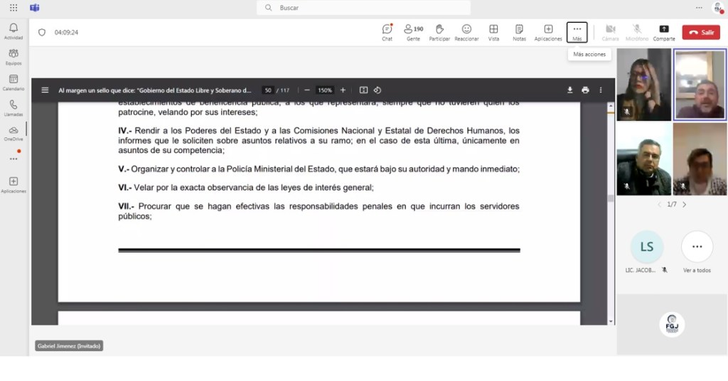 Recibe Fiscalía Capacitación en La rama de Derechos&nbsp;Humanos.