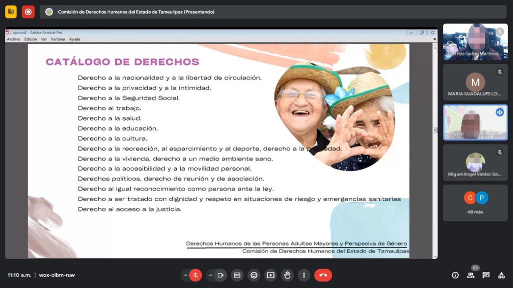 Sobre capacitación a personal de la FGJT sobre Derechos Humanos de las Personas Adultas&nbsp;Mayores.