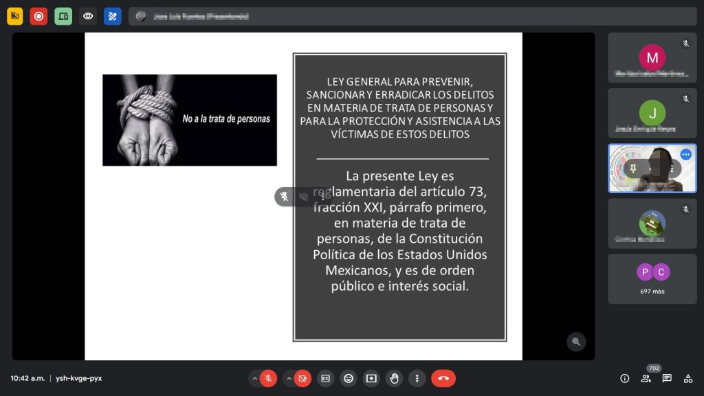 Capacitación a personal de la FGJT en el marco del Día Mundial contra la Trata de&nbsp;Personas.