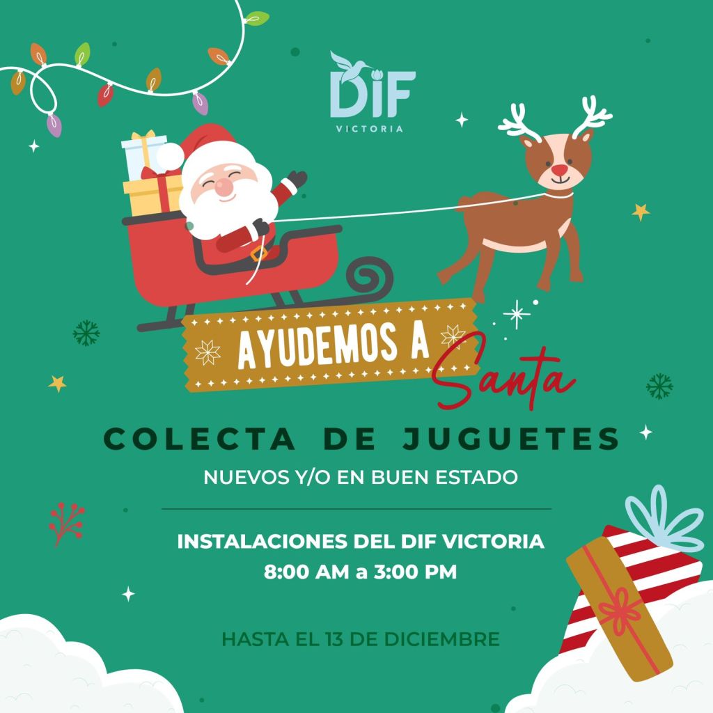 Convoca DIF Victoria a una mega colecta de juguetes para regalar sonrisas esta&nbsp;navidad.