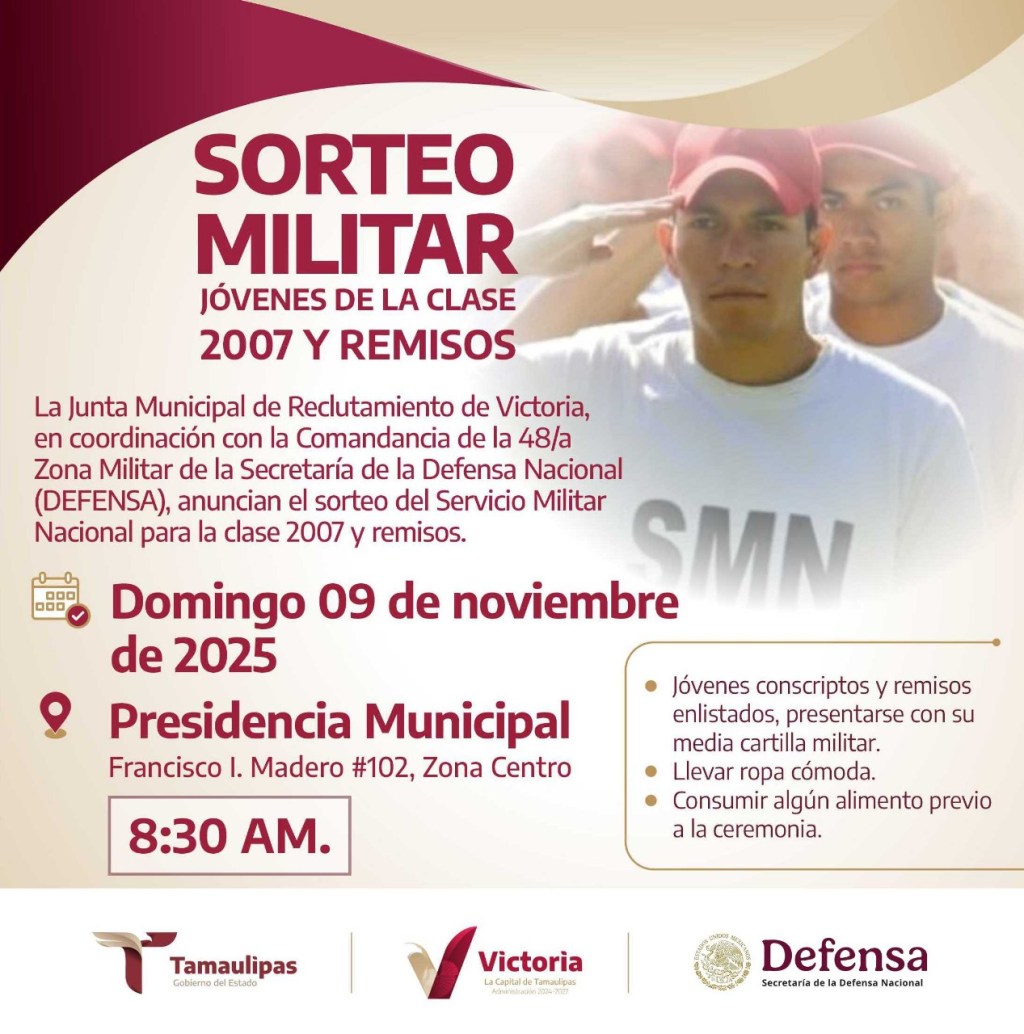 Sorteo del Servicio Militar en Victoria el 9 de&nbsp;noviembre.